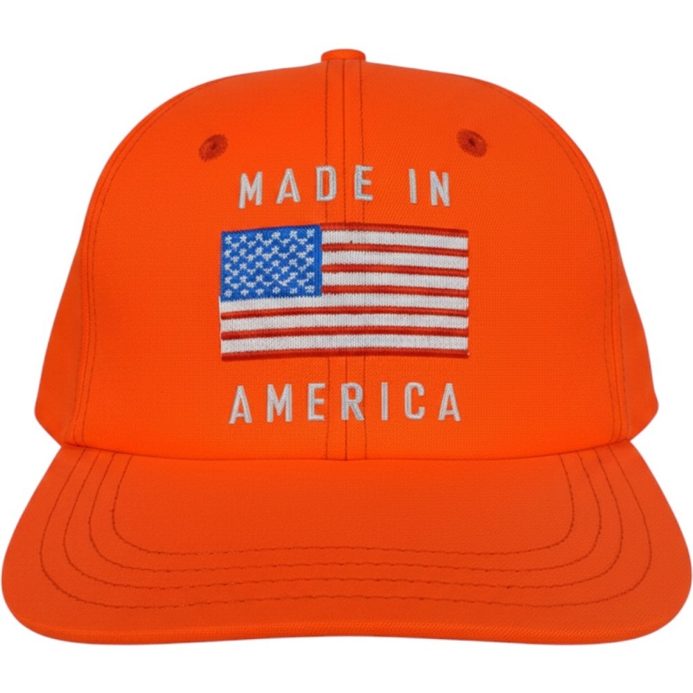 Unionwear Baseball Cap Mens OSFM Orange Polyester Work Hunting Made in USA